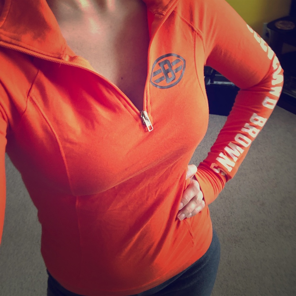 PINK Half Zip Sweater 🏈 Cleveland Browns